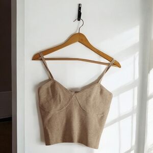Madewell Beige Ribbed Camisole Top